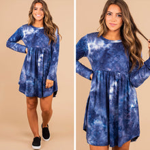 Load image into Gallery viewer, Most Important Navy Blue Tie Dye Dress
