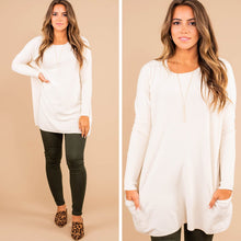 Load image into Gallery viewer, Loving My Life Ivory White Pocket Tunic
