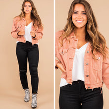 Load image into Gallery viewer, Make An Appearance Clay Orange Denim Jacket
