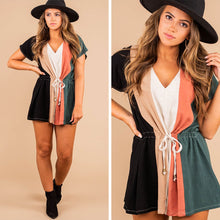 Load image into Gallery viewer, Something To Love Black Colorblock Romper
