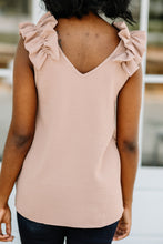Load image into Gallery viewer, Happy Days Taupe Brown Ruffled Tank

