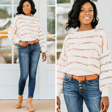 Load image into Gallery viewer, Future Fun Ivory White Striped Sweater
