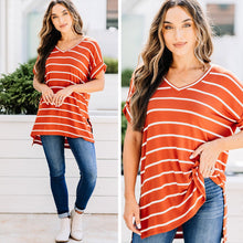 Load image into Gallery viewer, Watch Closely Copper Orange Striped Top
