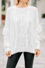 Load image into Gallery viewer, Do Your Best Off White Fringe Sweater
