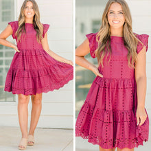 Load image into Gallery viewer, Treat You Right Wine Red Babydoll Dress
