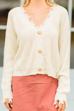 Load image into Gallery viewer, Fresh New Start Ivory White Frayed Cardigan
