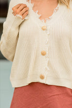 Load image into Gallery viewer, Fresh New Start Ivory White Frayed Cardigan
