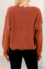 Load image into Gallery viewer, Fresh New Start Marsala Red Frayed Cardigan
