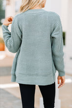 Load image into Gallery viewer, Always Here For You Light Green Waffle Cardigan
