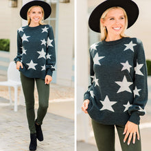 Load image into Gallery viewer, Talk About Fun Charcoal Gray Star Print Sweater
