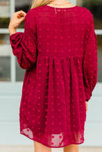Load image into Gallery viewer, Everywhere I Go Burgundy Red Swiss Dot Dress

