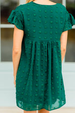 Load image into Gallery viewer, Be With You Hunter Green Swiss Dot Dress
