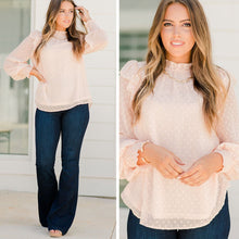 Load image into Gallery viewer, You Will Win Blush Pink Swiss Dot Top
