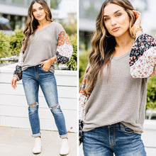 Load image into Gallery viewer, Tell You Everything Mocha Brown Ditsy Floral Top
