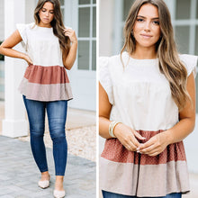 Load image into Gallery viewer, Falling In Love Oatmeal Colorblock Top
