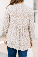 Load image into Gallery viewer, Tell Me More Taupe Brown Leopard Top
