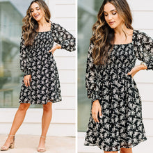 Load image into Gallery viewer, Send Your Love Black Ditsy Floral Dress
