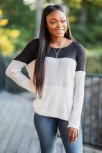 Load image into Gallery viewer, Casual Cuteness Black Colorblock Top
