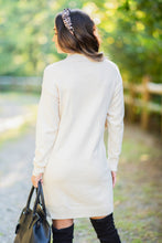 Load image into Gallery viewer, Take The Time Off White Cable Knit Sweater Dress

