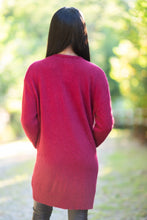 Load image into Gallery viewer, It's All Love Wine Red Knit Cardigan
