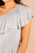 Load image into Gallery viewer, Sweet Style Heather Gray One Shoulder Romper

