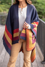 Load image into Gallery viewer, Traveling Out West Navy Multicolored Poncho
