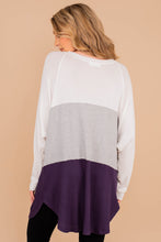 Load image into Gallery viewer, Easy Like Sunday Purple Colorblock Waffle Tunic
