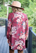 Load image into Gallery viewer, That's My Story Burgundy Red Floral Tunic
