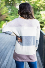Load image into Gallery viewer, Power In Comfort Mauve Pink Colorblock Sweater
