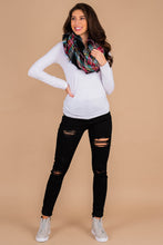 Load image into Gallery viewer, Autumn Air Navy And Red Plaid Blanket Scarf

