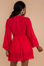 Load image into Gallery viewer, Living In A Dream Burgundy Red Swiss Dot Dress

