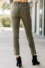 Load image into Gallery viewer, Living On The Edge Olive Green Moto Jeggings

