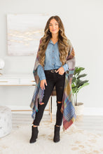 Load image into Gallery viewer, Fall Fun Camel Brown Plaid Open Poncho
