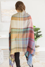 Load image into Gallery viewer, Fall Fun Camel Brown Plaid Open Poncho

