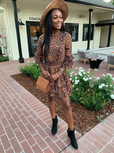 Load image into Gallery viewer, Search For Fun Brown Leopard Ruffled Dress
