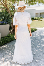 Load image into Gallery viewer, Making History White Lace Maxi Dress
