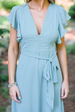 Load image into Gallery viewer, Living The Dream Aqua Blue Ruffled Maxi Dress
