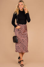 Load image into Gallery viewer, Never Let You Go Blush Pink Leopard Midi Skirt
