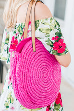 Load image into Gallery viewer, Outside the Box Fuchsia Pink Straw Purse
